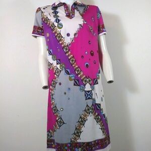 Vintage MOD Pucci print psychedelic 60s Saul Villa designer dress